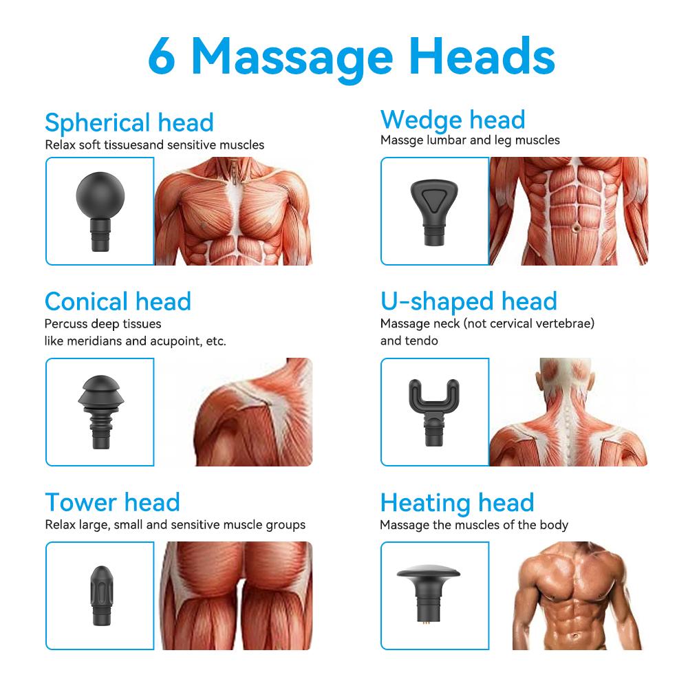 6 replacement massage heads 