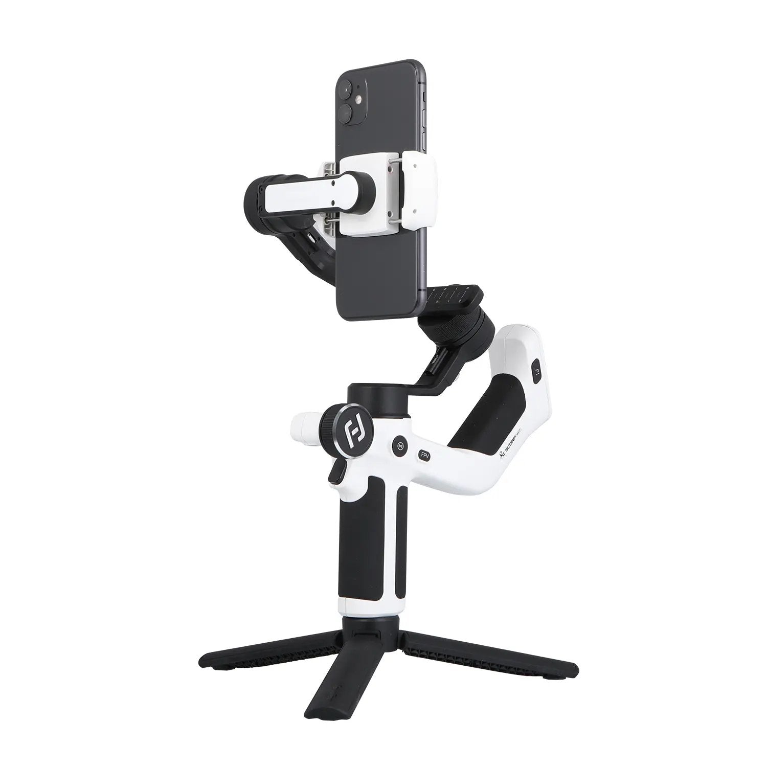 FeiyuTech SCORP Mini-P Stabilisateur Smartphone 3 Axes Officiel - Pour IPhone 16 Pro Max, Android - Poignée Arrière Pour VLOG, YouTube, TikTok - Noir Et Blanc