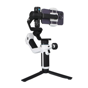 The phone is mounted horizontally and balanced on the Scorp Mini 2