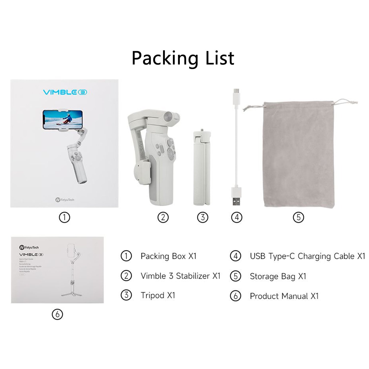 feiyu vimble 3 packing list