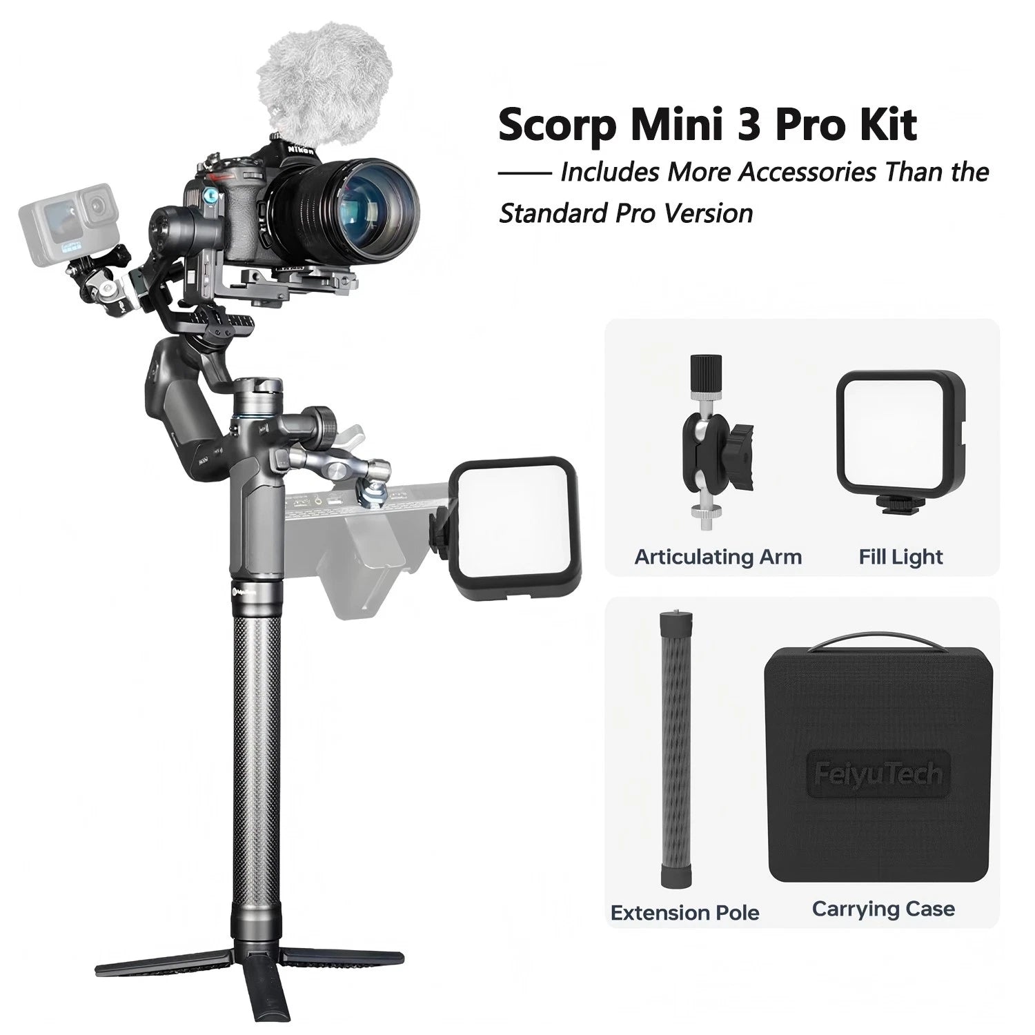 Feiyu SCORP Mini 3 Pro | All-in-One Tracking Gimbal with Remote 