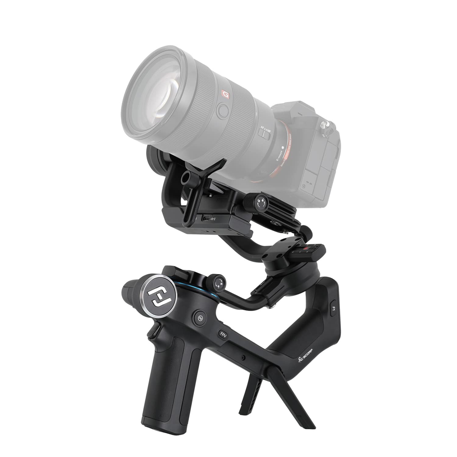 Feiyu Scorp stands on handle and built-in tripod